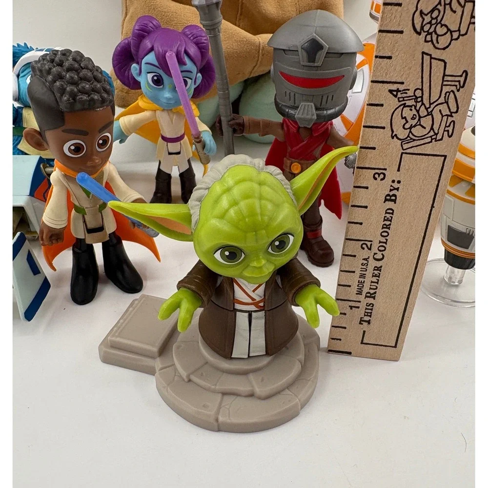 Star Wars Young Jedi Adventures 8pc Lot: 7 Figures & Disney Store Grogu Plush